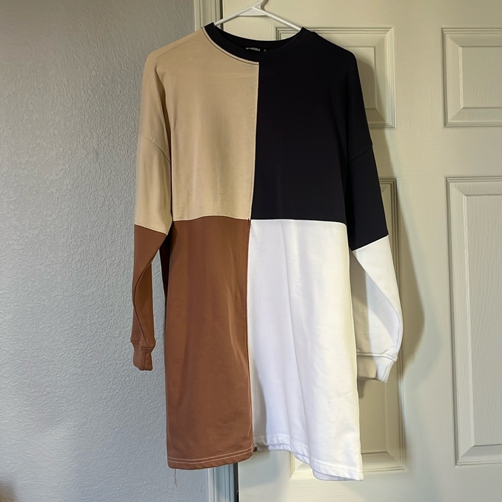 Multicolor long sleeveT shirt dress